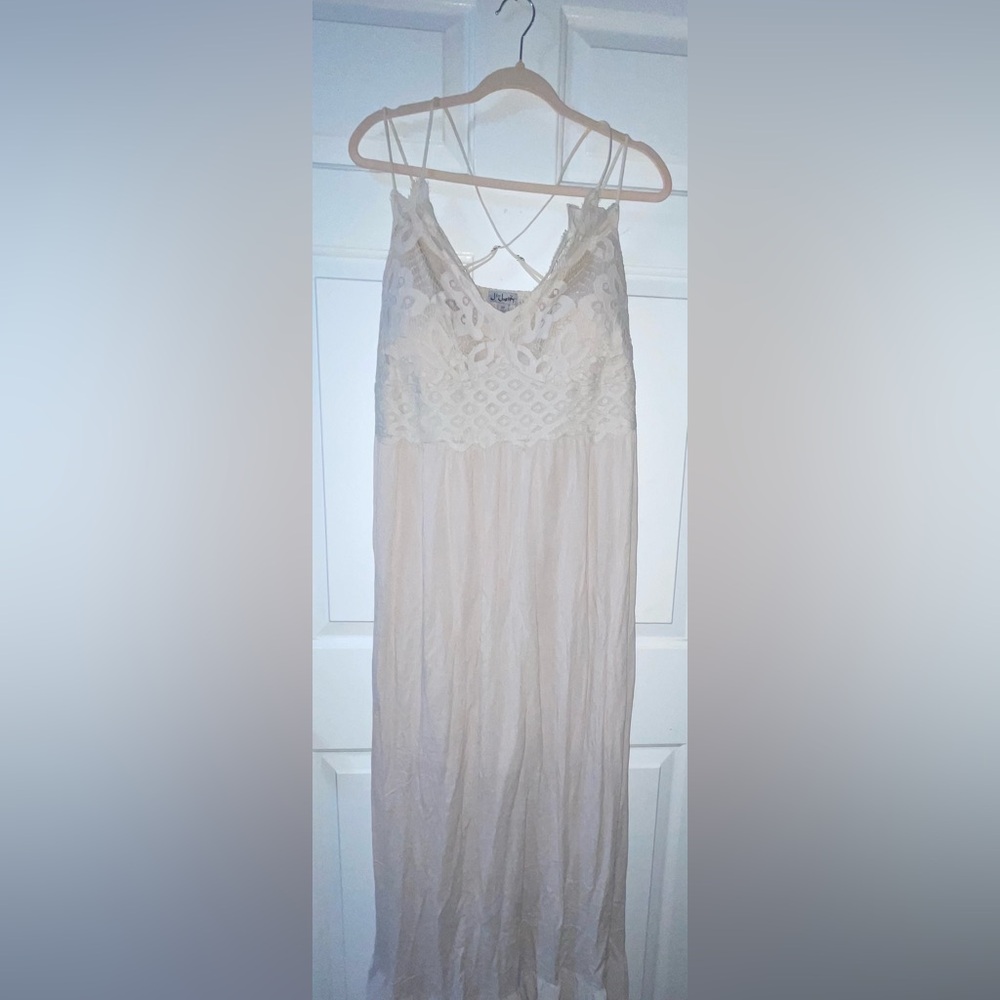 Long Flowy Cream Colored Boho J. For Justify Dress